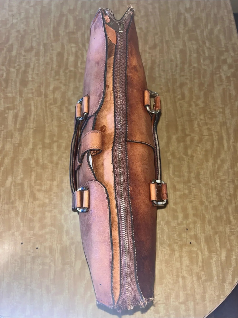 Source Unknown Tan Leather Briefcase - Classic Men’s Carryall